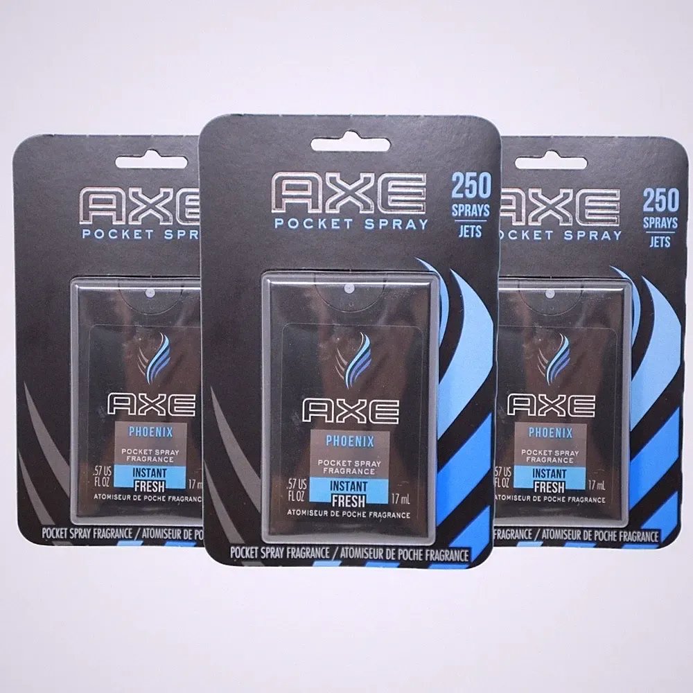 3x AXE Phoenix Pocket Spray Fragrance, Travel Size Body Spray Deodorant, 0.57 oz