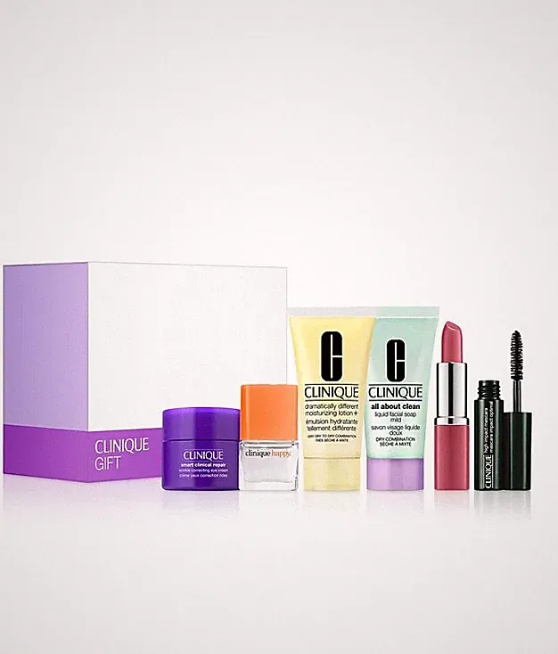 Clinique 6-Pc. Skincare Makeup Gift Set - Happy Perfume - Smart Eye Cream