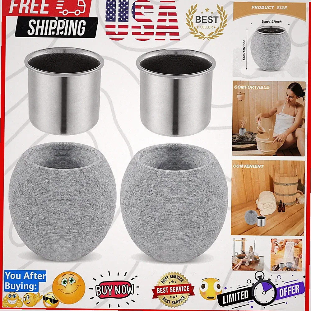 Compact Aroma Fragrance Oil Holders for Sauna - 2 Pcs with Stainless Steel Bowls