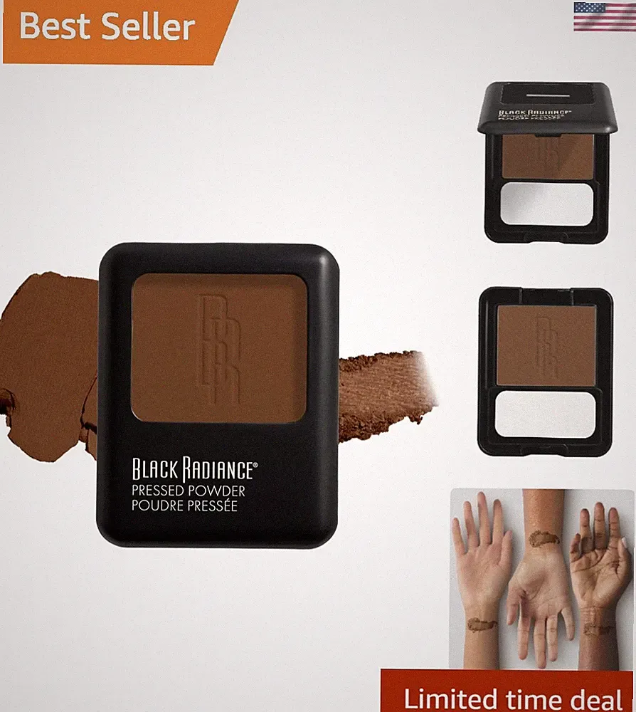 Oil-Absorbing Café Pressed Powder Compact with Mirror - Perfect for Touch-Ups