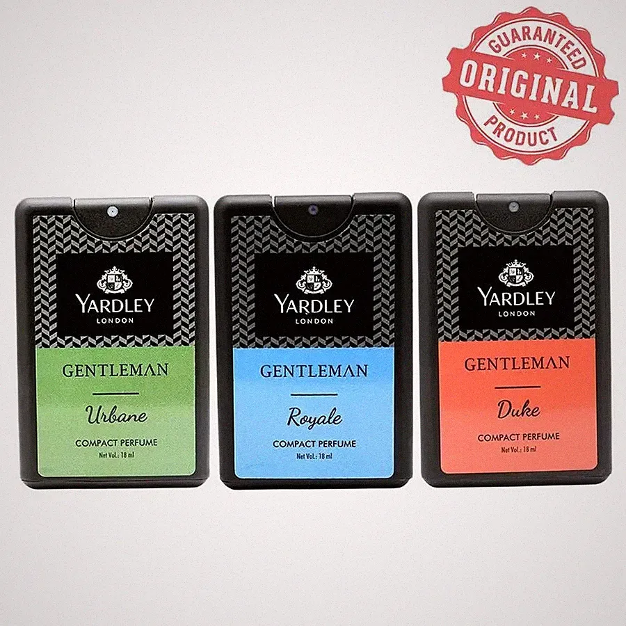 Yardley London Compact Perfume Pack of 3 - Gentleman Royale - Urbane - Duke 18ml